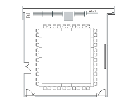 口の字形式（44席）の図