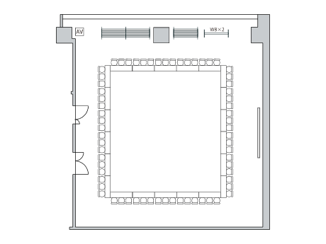 口の字形式（66席）の図