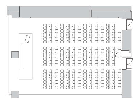 シアター形式（288席）の図