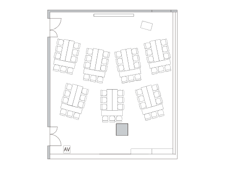 島形式(6名×7島63席)の図